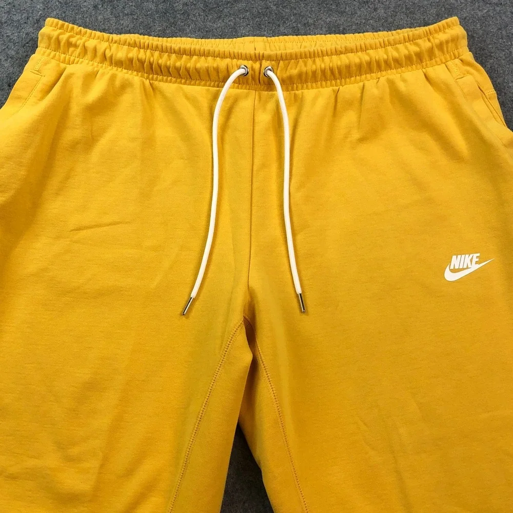 Nike Mens Jogger Sweatpants XXL Yellow Drawstring Gym Tapered Cotton Stretch